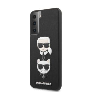 KARL LAGERFELD Saffiano Karl & Choupette Backcover Hoesje Samsung Galaxy S21 - Zwart 2