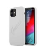 variatie GUESS Silicone Vintage Backcover Beschermhoesje iPhone 12 Mini – Grijs