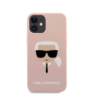 KARL LAGERGELD Karl Siliconen Backcover Hoesje iPhone 12 Mini - Roze 3