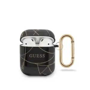 Guess AirPod 1 en 2 Hoesje – Gold Chain Collection – Zwart