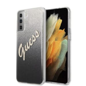 Guess Glitter vintage Hoesje Samsung Galaxy S21 Plus – Zwart