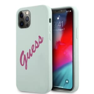 GUESS Silicone Vintage Telefooncase iPhone 12 Pro Max – Mint Groen