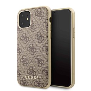 GUESS Logo Backcover Hoesje iPhone 11 - Bruin v1