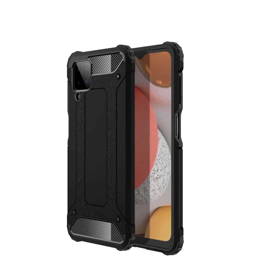 Fonu Hybrid Armor Achterkant Hoesje Samsung A12 - Zwart