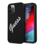 variatie GUESS Silicone Vintage Backcase iPhone 12 Pro Max – Zwart