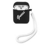 variatie GUESS Vintage Siliconen AirPods 1 & AirPods 2 Beschermcover – Zwart