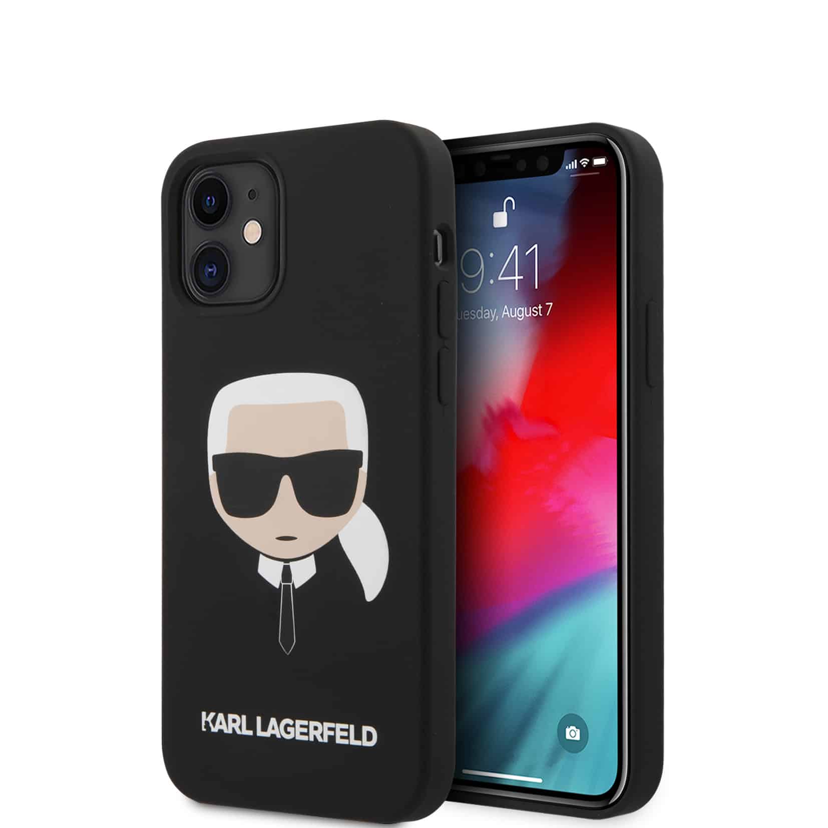 Karl LAGERGELD Karl Siliconen hoesje iPhone 12 Mini - Zwart