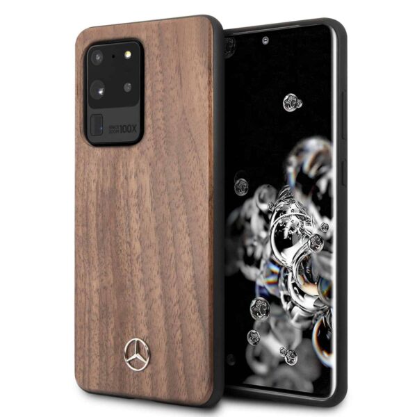 Mercedes-Benz Walnut Wood Backcover Hoesje Samsung Galaxy S20 Ultra 1