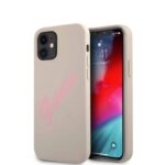 variatie GUESS Silicone Vintage Telefooncover iPhone 12 Mini – Stone