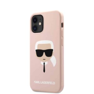 KARL LAGERGELD Karl Siliconen Backcover Hoesje iPhone 12 Mini - Roze 2