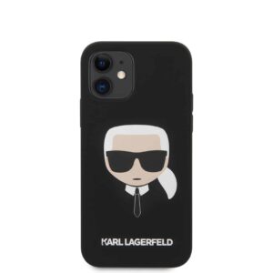 KARL LAGERGELD Karl Siliconen Backcover Hoesje iPhone 12 Mini - Zwart 3