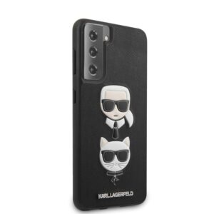 KARL LAGERFELD Saffiano Karl & Choupette Backcover Hoesje Samsung Galaxy S21 - Zwart 4