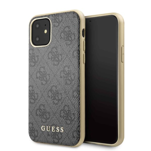 GUESS Logo Backcover Hoesje iPhone 11 - Grijs v1