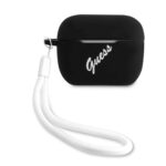 variatie GUESS Vintage Siliconen AirPods Pro Cover Hoesje – Zwart