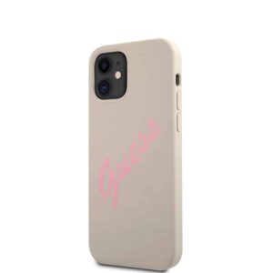 GUESS Silicone Vintage Backcover Hoesje iPhone 12 Mini - Stone 2