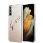 variatie Guess Glitter vintage Back Cover Telefoonhoesje Samsung Galaxy S21 Plus – Goud