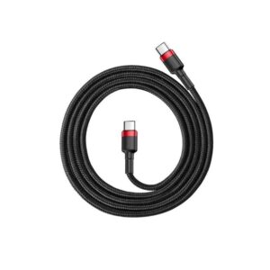 Baseus Geweven Nylon USB-C naar USB-C Fast Charge Kabel 2M - Rood - 3A Max 2