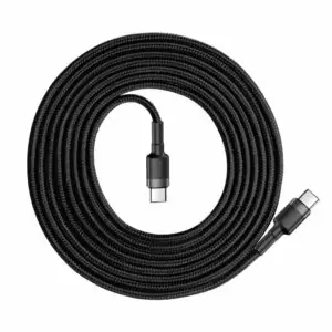 Baseus Geweven Nylon USB-C naar USB-C Fast Charge Kabel 2M - Grijs - 3A Max 2
