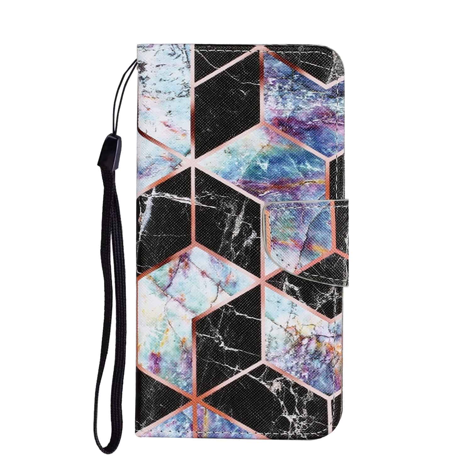 Book Case Samsung Galaxy A52s - A52 - Zwart Marmeren