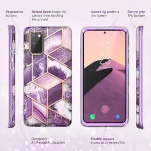 COSMO 360° Backcover Hoesje Met Screen Protector Samsung S20 FE (Fan Edition) - Ameth Purple 8