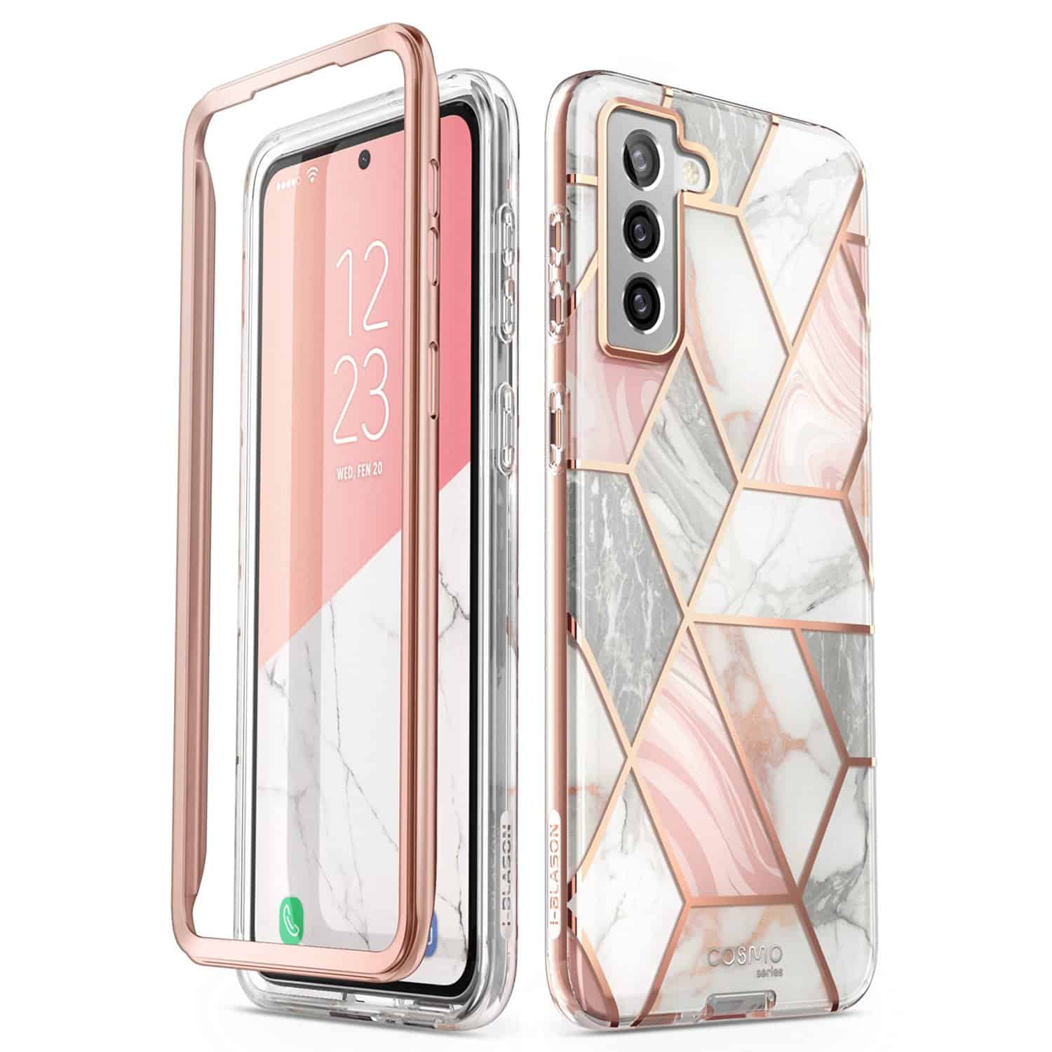 Cosmo hoesje Samsung S21 - Marble Wit