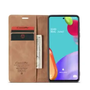 CaseMe Retro Bookcase Hoesje Samsung Galaxy A52 A72 - Bruin 3