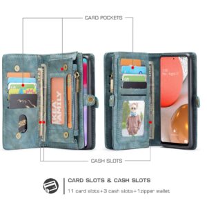 CaseMe Vintage Wallet Hoesje Samsung Galaxy A52 A72 - Blauw 3