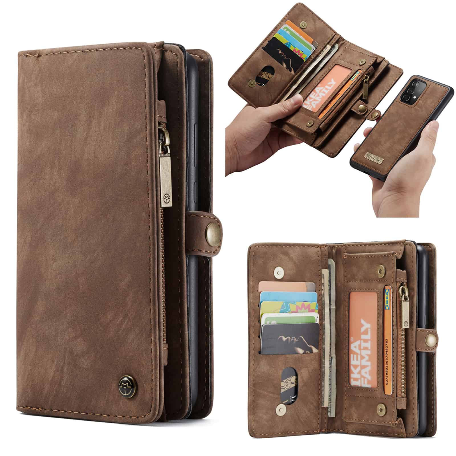 Caseme vintage Wallet Hoesje Samsung A72 - Bruin