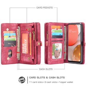 CaseMe Vintage Wallet Hoesje Samsung Galaxy A52 A72 - Rood 3