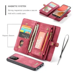 CaseMe Vintage Wallet Hoesje Samsung Galaxy A52 A72 - Rood 4