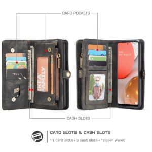 CaseMe Vintage Wallet Hoesje Samsung Galaxy A52 A72 - Zwart 3