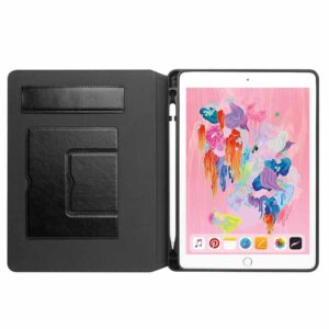 Qialino Luxe Leren Smart Case Hoes iPad 7 iPad 8 - 10.2 inch - Met Penhouder - Zwart 2