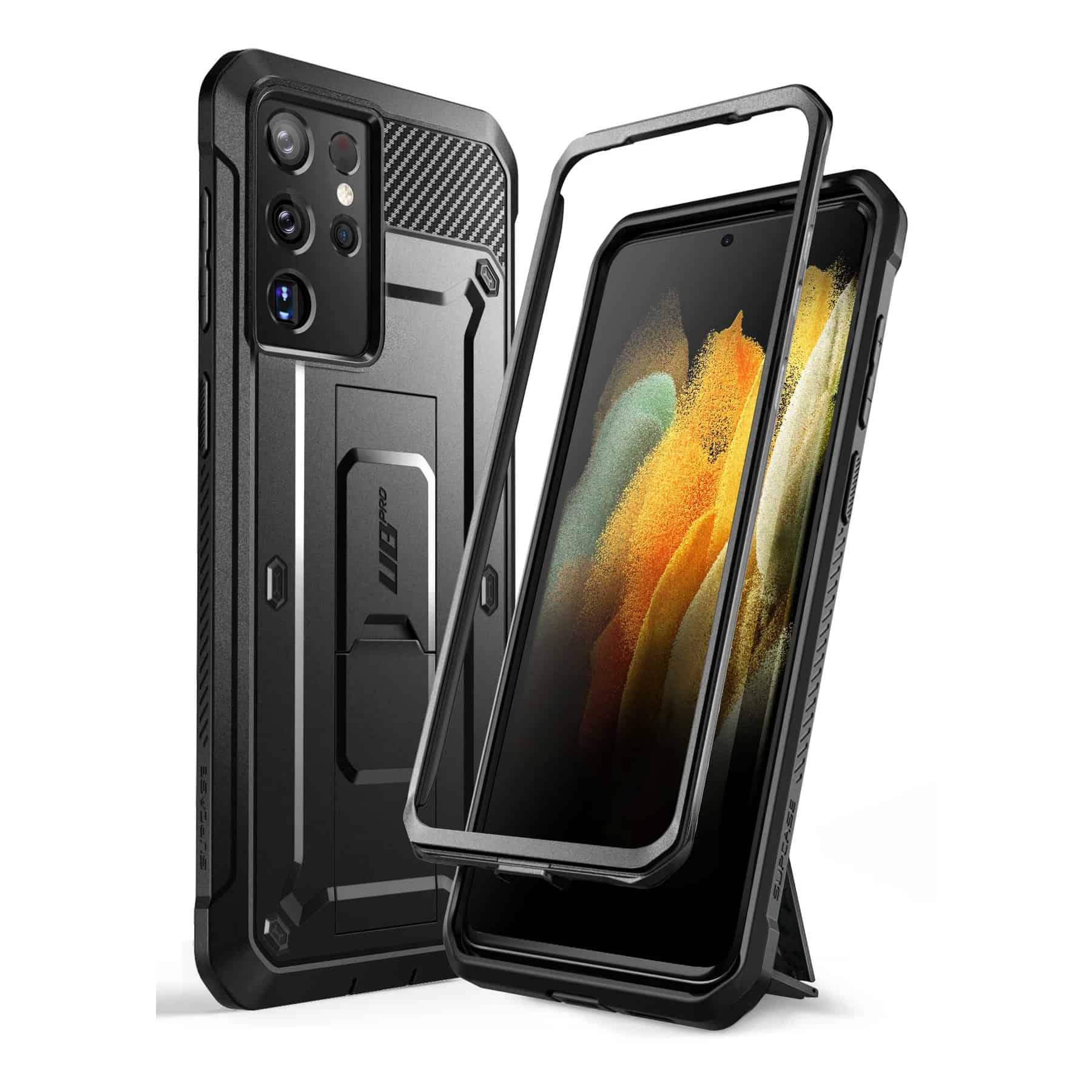 Supcase Back Case Samsung S21 Ultra - Zwart