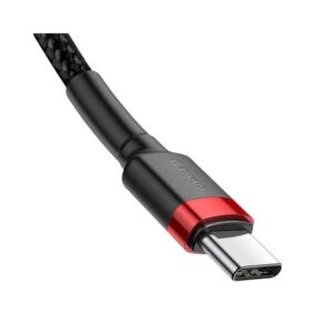 Baseus Geweven Nylon USB-C naar USB-C Fast Charge Kabel 2M - Rood - 3A Max 3