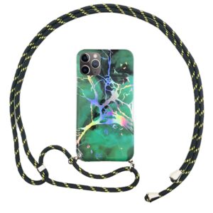 FONU Gemarmerde Back Case Met Koord iPhone 11 pro - Green