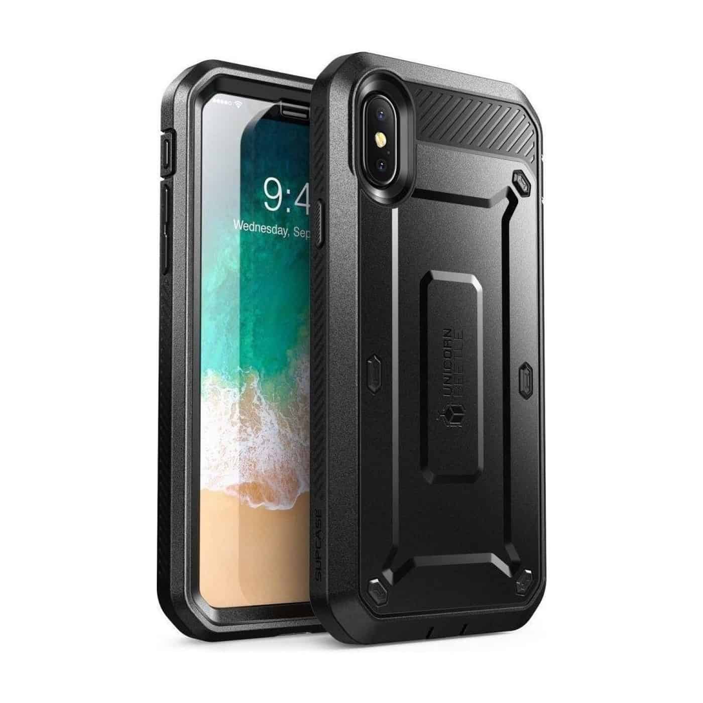 SUPCASE Back Cover Met Screen Protector Apple iPhone XS X - Zwart 1