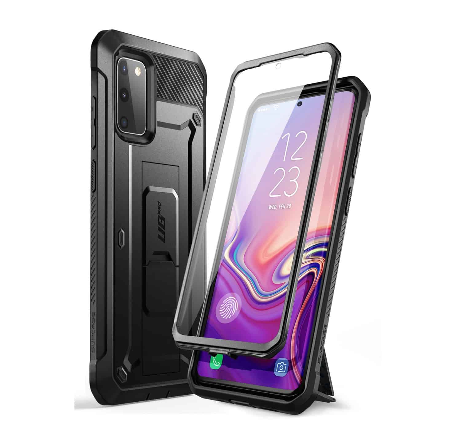 Supcase Back Cover met Screenprotector Galaxy S20 FE - Zwart