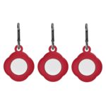 variatie Apple AirTag Siliconen Hoesje met Sleutelhanger – 3 Stuks – Rood