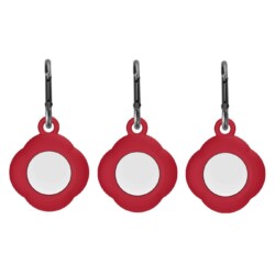 Apple AirTag Siliconen Hoesje met Sleutelhanger - 3 Stuks - Rood