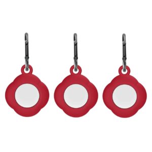 Apple AirTag Siliconen Hoesje Met Sleutelhanger - 3 Stuks - Rood 1