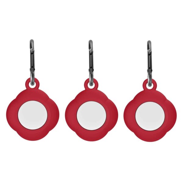 Apple AirTag Siliconen Hoesje Met Sleutelhanger - 3 Stuks - Rood 1