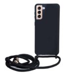 Siliconen Backcover Hoesje Met Touw Galaxy S21 Plus - Zwart Main Image
