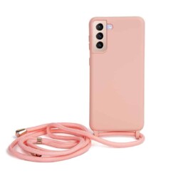Soft Carry Case Met Dikke Koord Samsung Galaxy S21 Plus - Roze