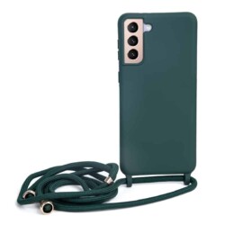 FONU Siliconen Achterkant Hoesje Met Koord Galaxy S21 Plus - Groen