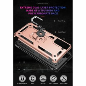 Anti-Shock Ringhouder Backcover Samsung Galaxy S21 FE - Roségoud 2