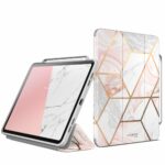 Cosmo Bookcase Hoes iPad Pro 12.9 inch 2021 – Penhouder – Marble Wit