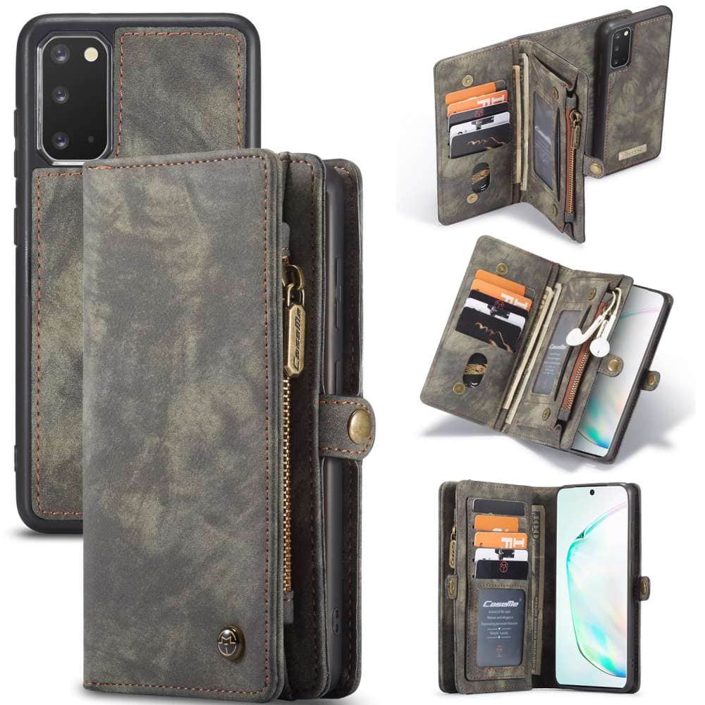 CaseMe Vintage Portemonnee hoes Samsung S20 - zwart