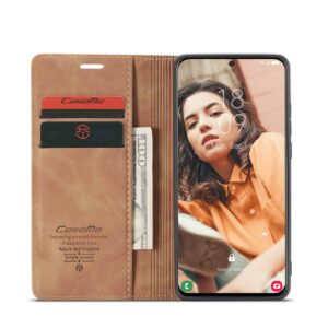 Caseme Retro Boekmodel Hoesje Samsung Galaxy S21 FE - Bruin 2