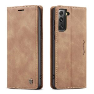 Caseme Retro Boekmodel Hoesje Samsung Galaxy S21 FE - Bruin 3