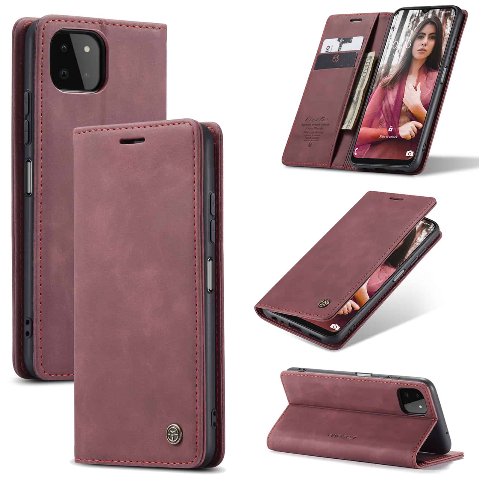 Caseme Retro Telefoonhoesje Samsung Galaxy A22 5G - Paars 1